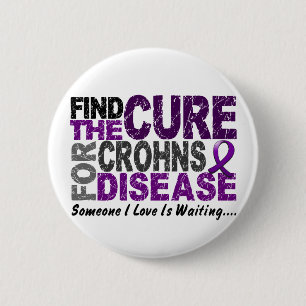 Find The Cure 1 CROHN’S DISEASE T-Shirts & Gifts 6 Cm Round Badge
