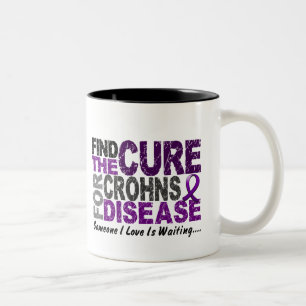 Find The Cure 1 CROHN’S DISEASE T-Shirts & Gifts Two-Tone Coffee Mug