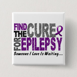 Find The Cure 1 EPILEPSY T-Shirts & Gifts 15 Cm Square Badge
