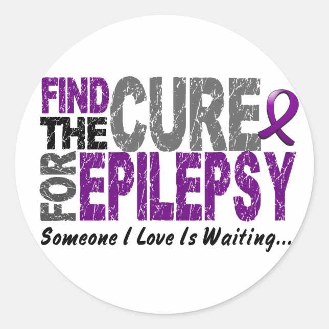 Find The Cure 1 EPILEPSY T-Shirts & Gifts Classic Round Sticker (Front)