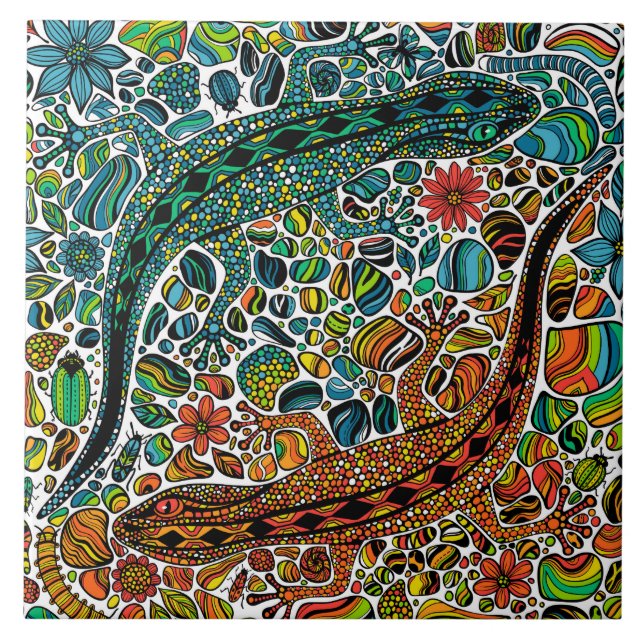 Find the geckos ceramic tile (Front)