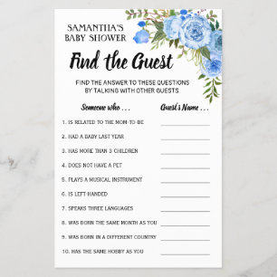 Find the guest baby shower bilingual game card