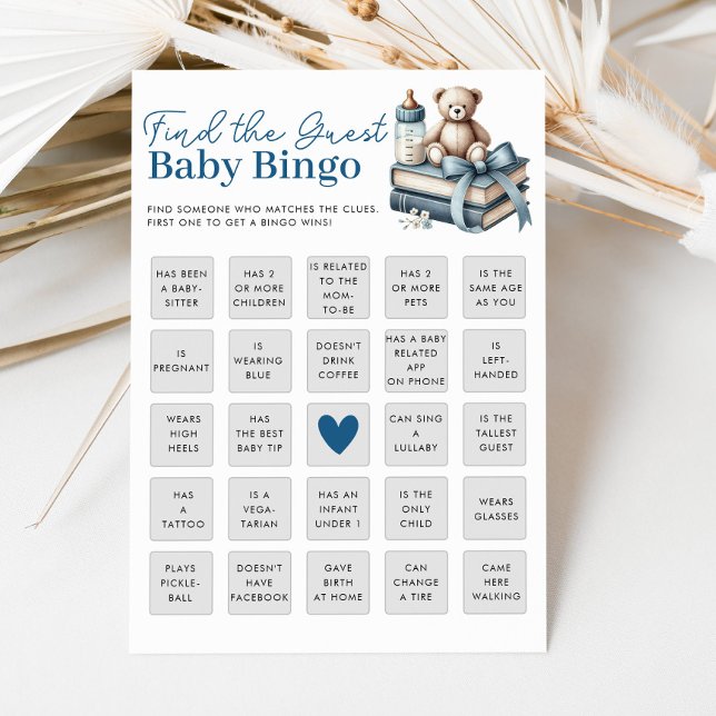Find The Guest Baby Shower Bingo Game Card (Creator Uploaded)