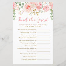 Find the Guest Baby Shower Game Card