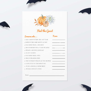 Find the Guest Baby Shower Game Fall Pumpkin