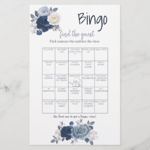 Find the Guest Bingo Bridal Shower Game Flyer