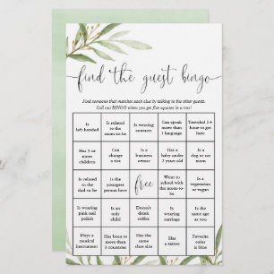 Find the guest bingo fun baby shower game