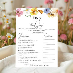 Find The Guest   Boho Bridal Shower Game Card