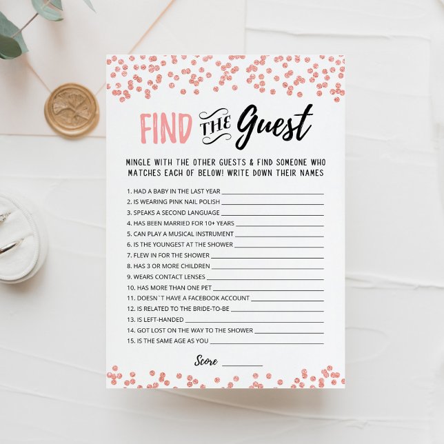 Find the guest Bridal Shower Editable game Card (Creator Uploaded)