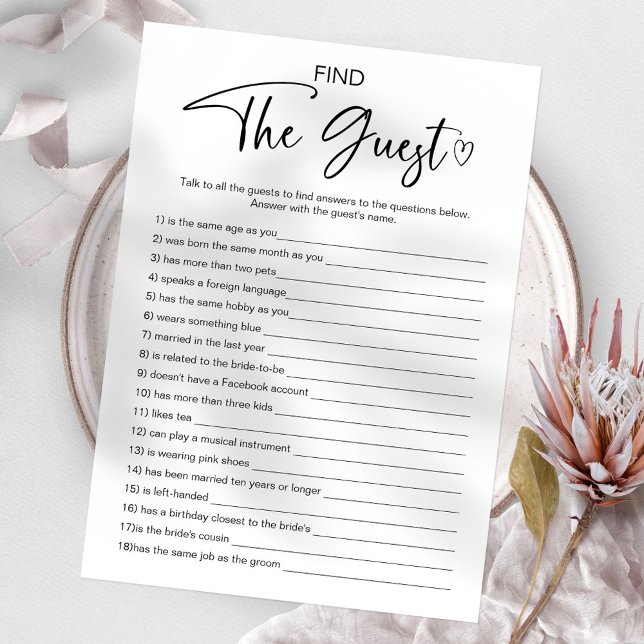 Find The Guest Bridal Shower Game Invitation (Creator Uploaded)