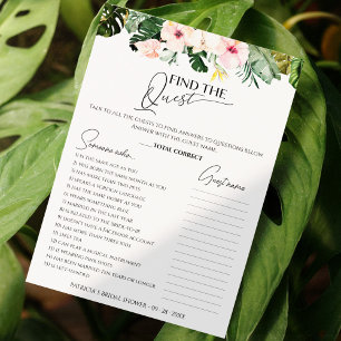 Find The Guest Game Tropical Bridal Shower card