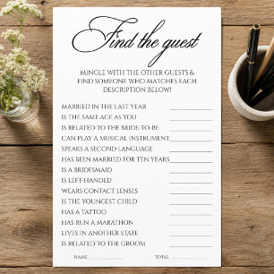 Find the Guest Minimalist Bridal Shower Game