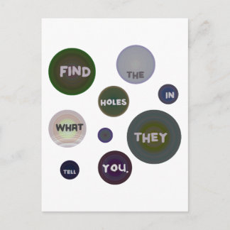 Find the Holes in What They Tell You Postcards