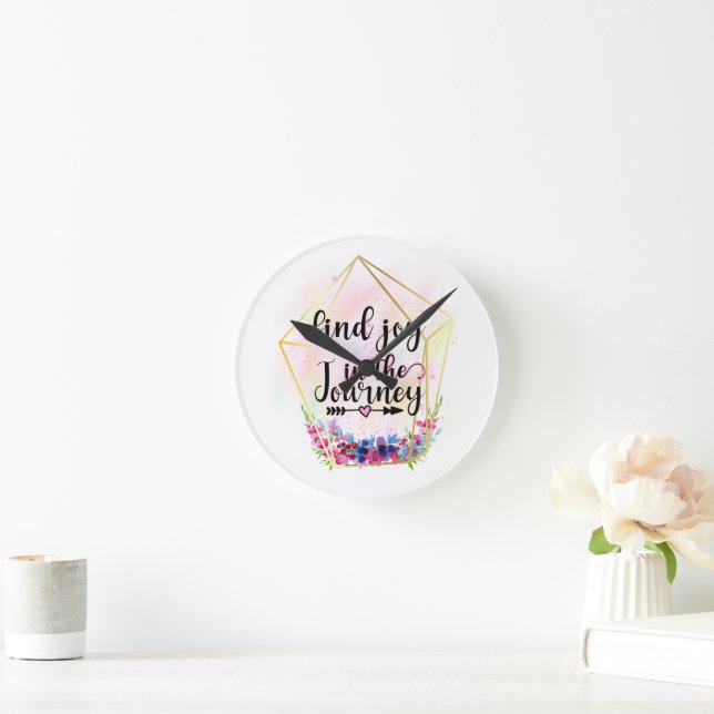 Find The Joy In The Journey Round Clock (Home)