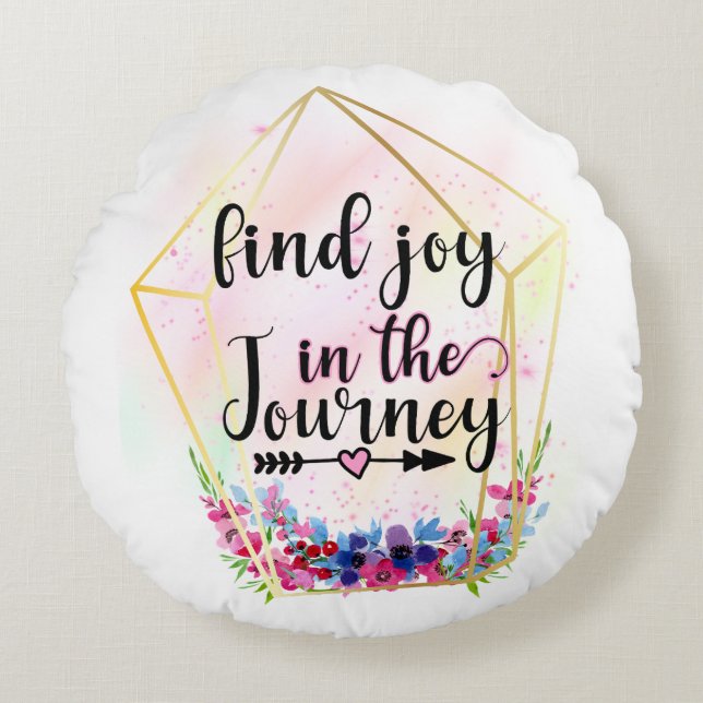 Find The Joy In The Journey Round Cushion (Front)