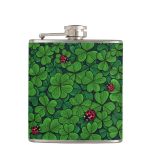 Find the lucky clover hip flask