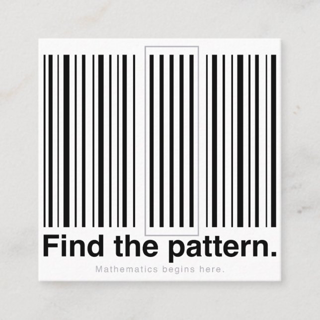 Find_the_pattern Square Business Card (Front)