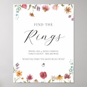 Find the Rings Bridal Shower Game Sign