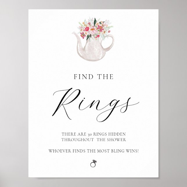 Find the Rings Bridal Shower Game Sign (Front)