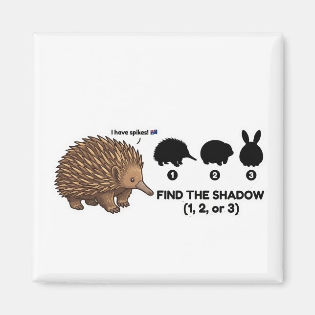 Find The Shadow: Cute Echidna Australia Animal Gam Magnet (Front)
