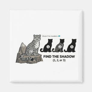 Find The Shadow: Snow Leopard Kazakhstan Animal Wo Magnet