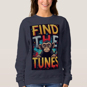 Find The Tunes: Colourful Cartoon Monkey Sweatshirt