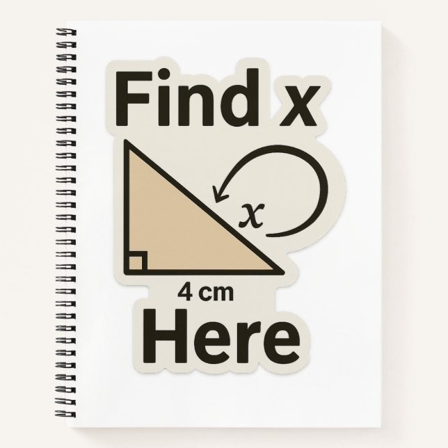 Find X Math Joke Sticker – Funny Geometry Pun  Notebook (Front)