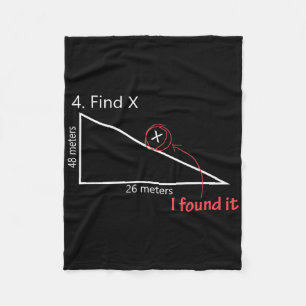 Find X Math Teacher Graphic Sarcastic Gift Novelty Fleece Blanket