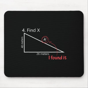 Find X Math Teacher Graphic Sarcastic Gift Novelty Mouse Pad