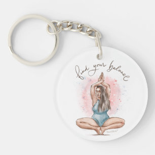 Find Your Balance Keychain   Yoga Posture