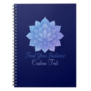 Find Your Balance Watercolor Mandala Customizable Notebook