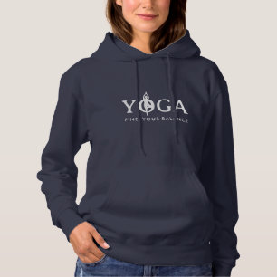 Find your balance yoga quote hoodie for women