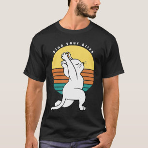Find Your Bliss Retro Yoga Cat Present T-Shirt