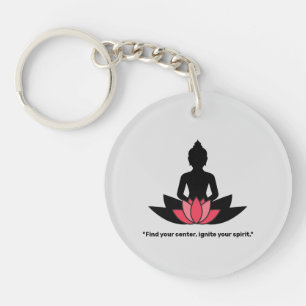 "Find your centre, ignite your spirit." YOGA LOVER Key Ring