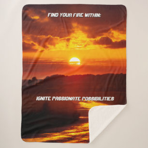 "Find Your Fire Within" Sherpa Blanket