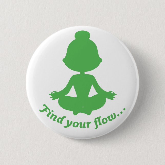Find Your Flow Button (Green) (Front)