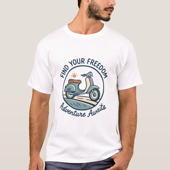 Find Your Freedom Retro Scooter Ride T-Shirt (Front)