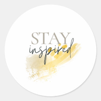 Find Your Inspiration: Elegant Gold Brush Letterin Classic Round Sticker