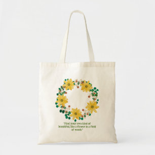 Find Your Own Kind Yellow Bohemian Wreath Tote Bag