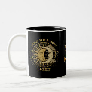 Find Your Own Light Celestial Sun Moon Two-Tone Coffee Mug