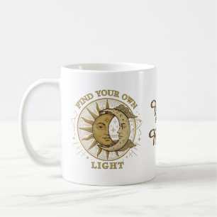 Find Your Own Light Sun Moon Witchcraft Tarot Art Coffee Mug