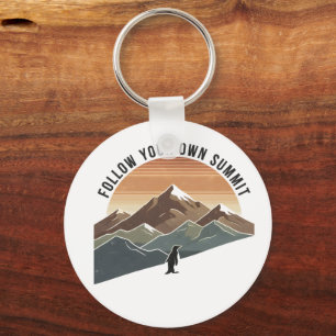 Find Your Own Summit– Inspirational Penguin  Key Ring