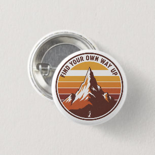 Find Your Own Way UP– Inspirational Penguin Design 3 Cm Round Badge