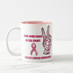 Find Your Peace Breast Cancer Awareness Two-Tone Coffee Mug