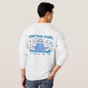 Find Your Peace Cute Sloth Graphic T-Shirt
