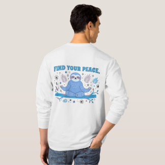 Find Your Peace Cute Sloth Graphic T-Shirt