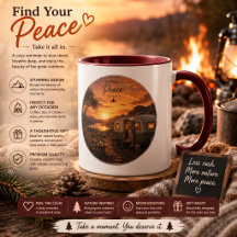Find Your Peace Rustic Sunset Camper Mug | Cosy Na