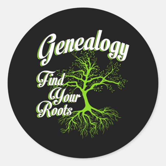 Find Your Roots Genealogy Family Historian Gift Classic Round Sticker (Front)