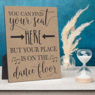 Find Your Seat Here Wedding Poster Sign 8x10 Plaque
