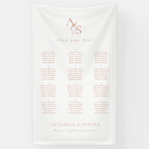 Find Your Seat! Monogram White Wedding Banner
